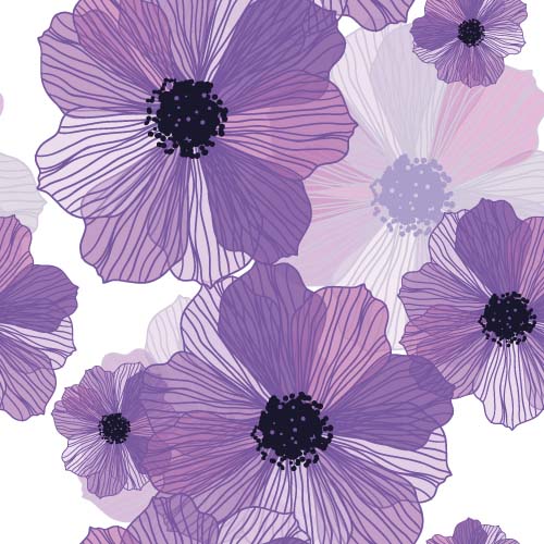 Line flower vector seamless pattern 01 seamless pattern line flower   