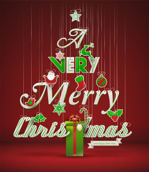 offbeat Christmas tree design elements vector 04 offbeat elements element christmas tree christmas   