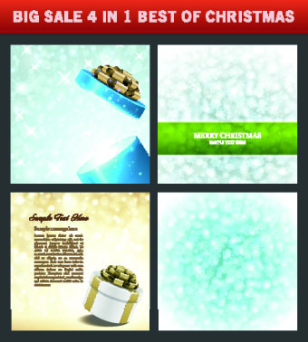 Christmas background 4 in 1 vector set 08 christmas background   
