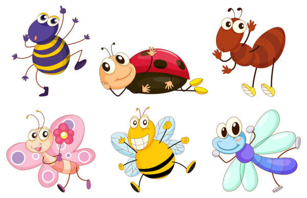 Funny Cartoon Insects vector set 10 insects insect funny cartoon   