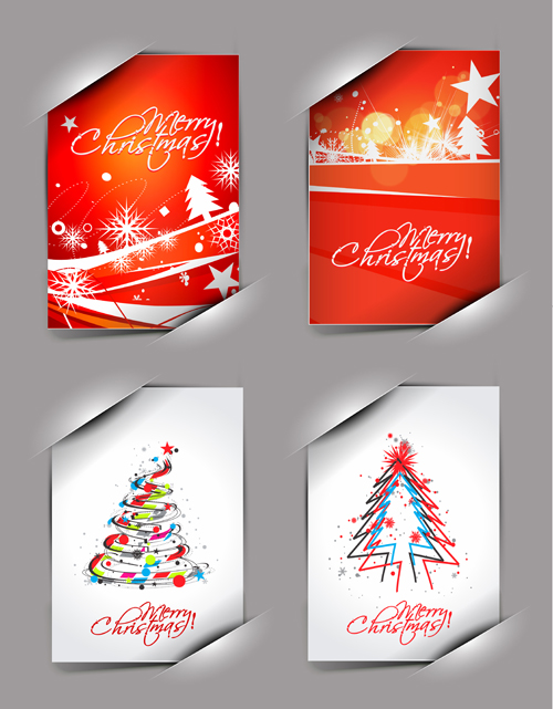 Elements of Abstract Christmas cards design vector 02 elements element christmas cards card abstract   