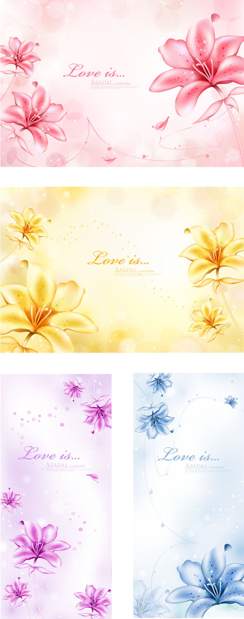 Elegant dream flowers background vector 01 flowers flower Dream flower dream background vector background   