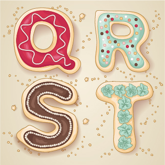 Cute cookies alphabet vector material 05 cookies alphabet   