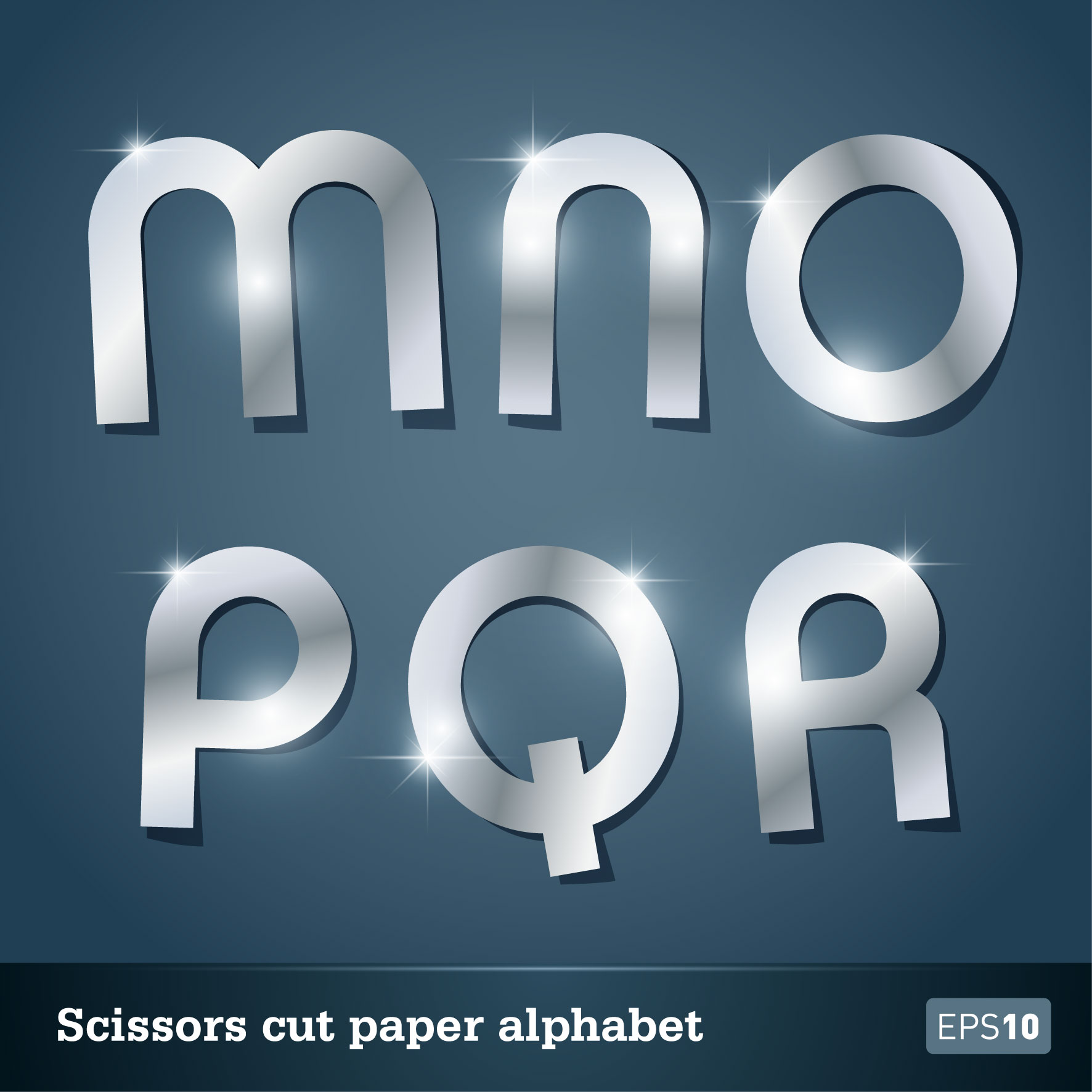 Vector scissors cut paper alphabet set 02 scissors paper cut alphabet   