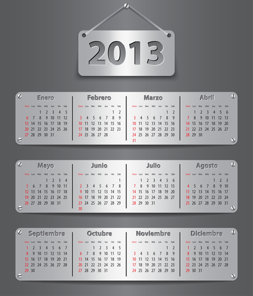 Elements of Calendar grid 2013 design vector set 14 grid elements element calendar 2013   