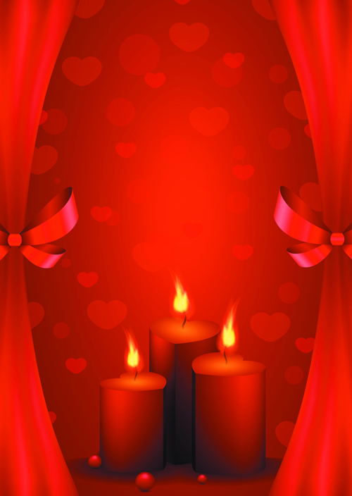 Elements Romantic Red Valentine Cards vector 04 Valentine romantic red elements element cards card   