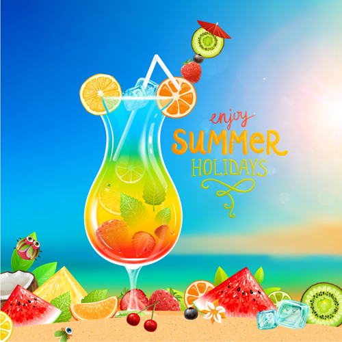 Excellent summer holidays background vector 05 summer holidays holiday Excellent background vector background   