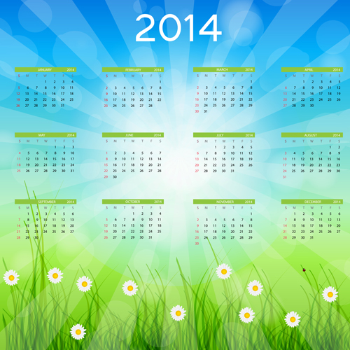 2014 new year calendar design vector 02 vector illustration new year illustration calendar   