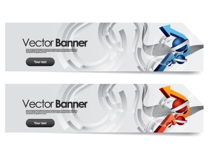 Vector Banner arrow design set 02 banner arrow   