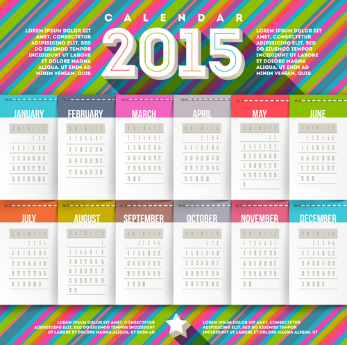 Creative calendar 2015 vector design set 01 creative calendar 2015   