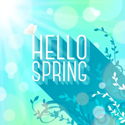 Shiny spring elements vector background set 03 Vector Background spring shiny elements element background   