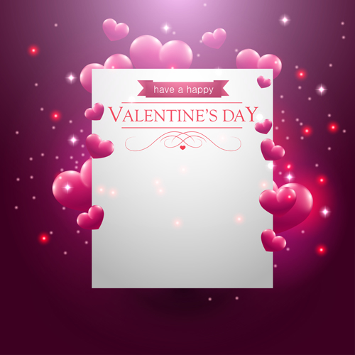 Blank paper with heart Valentines day card vector   