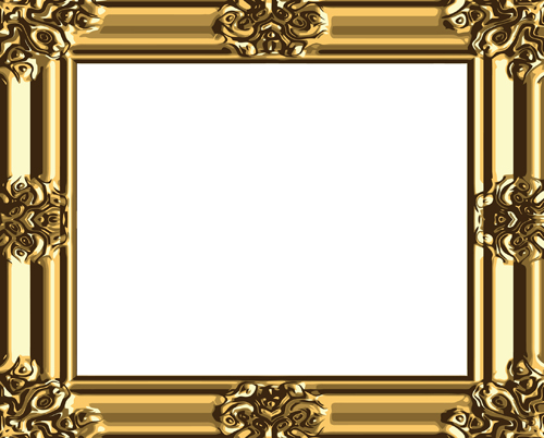 Set of Antique Gold Photo Frame elements vector 03 photo frame gold elements element antique   