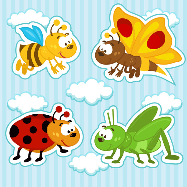 Funny Cartoon Insects vector set 11 insects insect funny cartoon   