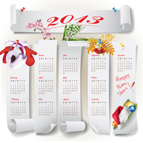 Elements of Calendar grid 2013 design vector set 13 grid elements element calendar 2013   