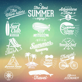 Summer vacation travel labels with logos vector 04 vacation travel summer logos logo labels label   