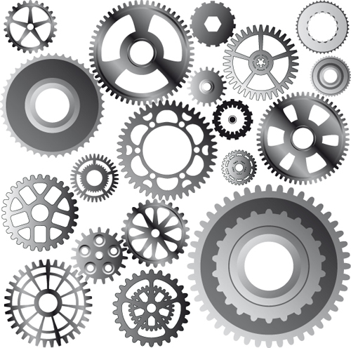 Different Gears mix vector set 04 mix gears gear different   