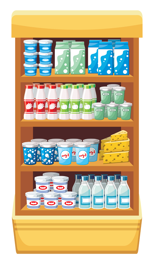 supermarket showcase and food vector set 03 supermarket showcase food 2015   