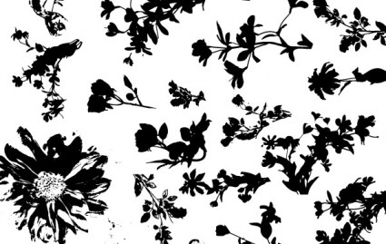 Floral Silhouette Vector Pack vectors silhouettes flowers floral   