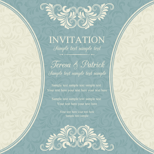 Vintage ornate holiday invitation cards vector 01 ornate invitation cards invitation holiday   