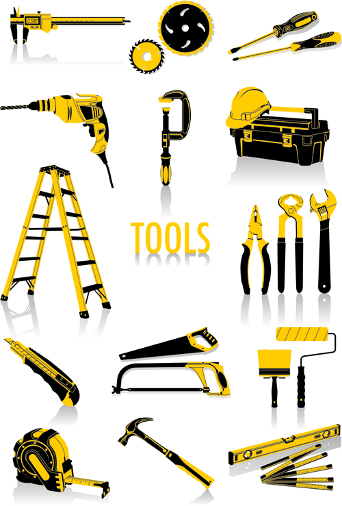 Different construction tools set vector tools different construction   