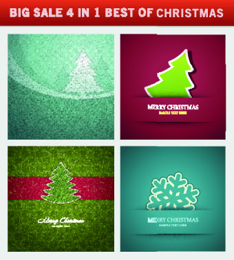 Christmas background 4 in 1 vector set 06 christmas background   