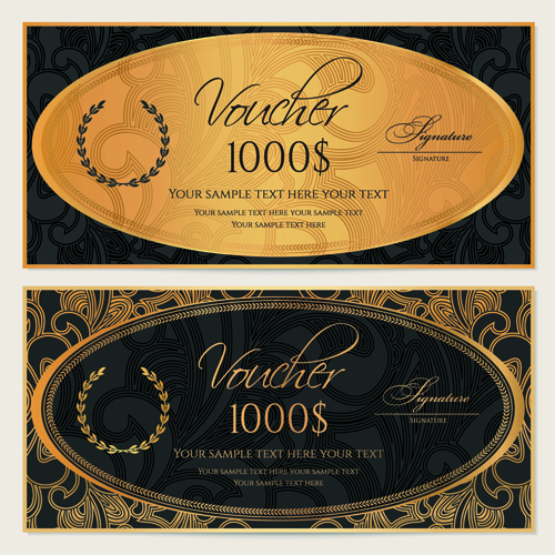 Exquisite vouchers template design vector set 06 voucher template exquisite   