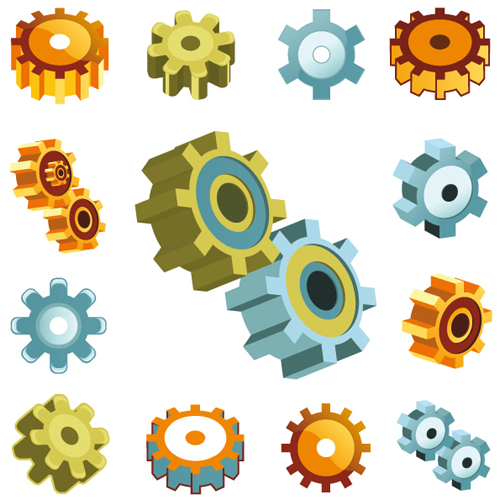 Different Gears mix vector set 05 mix gears gear different   