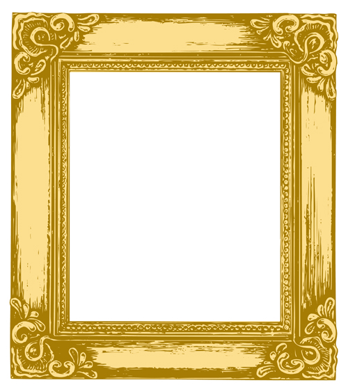 Set of Antique Gold Photo Frame elements vector 05 photo frame gold elements element antique   