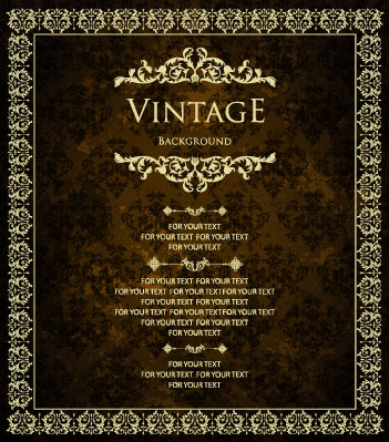 Dark vintage floral vector background 01 vintage floral dark   