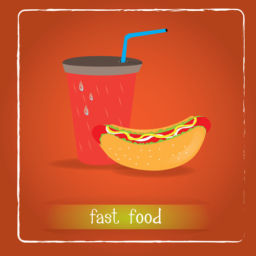 Simlpe fast food poster template vector 11 template Simlpe poster food fast   