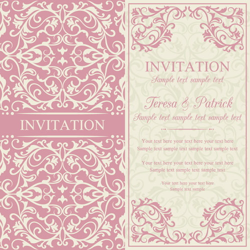 Vintage ornate holiday invitation cards vector 02 invitation cards invitation holiday cards   