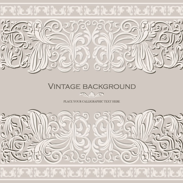 Vintage background with floral vector 02 vintage floral   