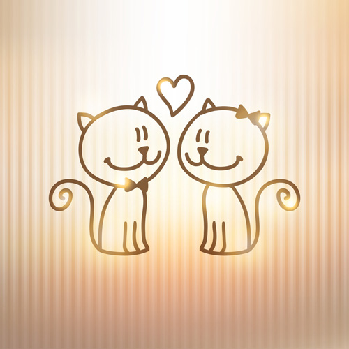 Art kittens vector backgrounds 05 Kittens background art   