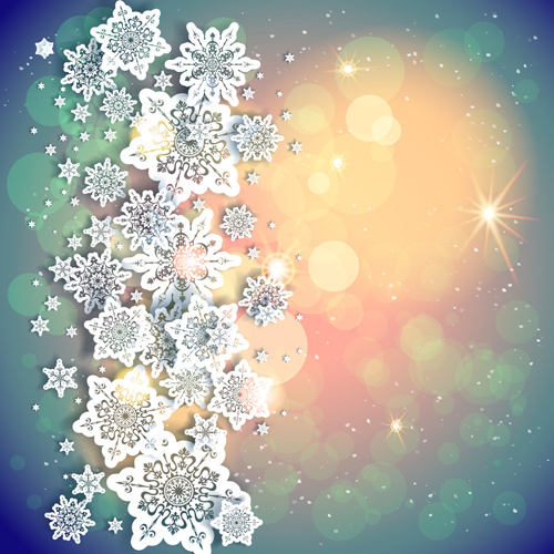 Beautiful snowflake with shiny background vector 05 snowflake beautiful background vector   