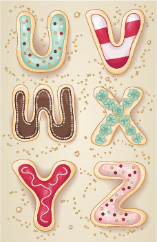 Cute cookies alphabet vector material 06 cookies alphabet   