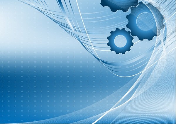 Blue dynamic lines and gear backgrounds art vector lines gear dynamic blue art   