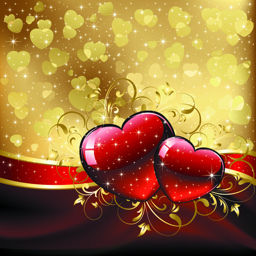 Set of luxurious Valentine Cards Vector 02 Valentine luxurious cards card   