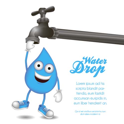 Water tap and water drop background vector 02 water Tap drop background   