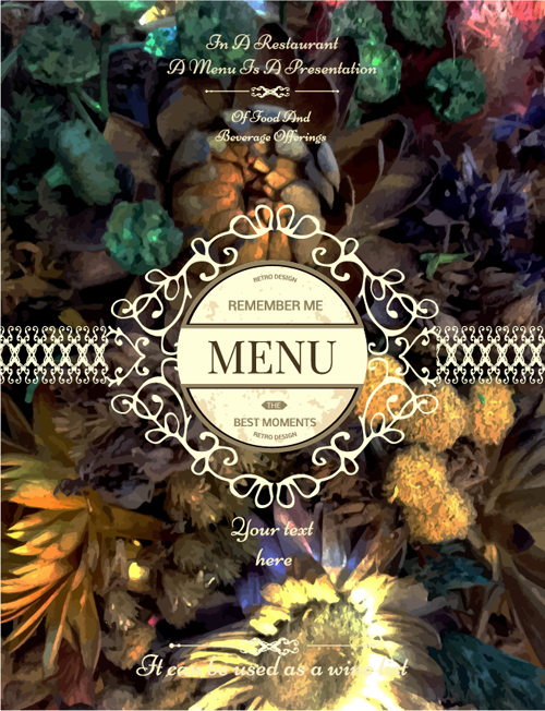 Restaurant menu cover blurs flower vector 01 restaurant menu flower cover blurs   