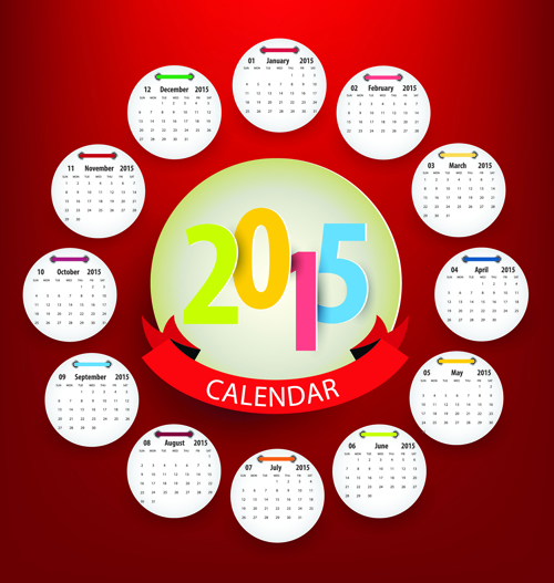 Calendar 2015 annulus vector 03 calendar annulus 2015   