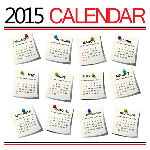 Creative calendar 2015 vector design set 03 creative calendar 2015   