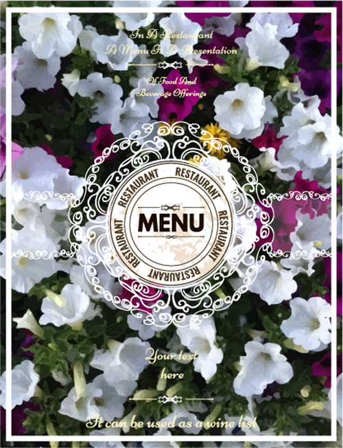 Restaurant menu cover blurs flower vector 04 restaurant menu flower cover   