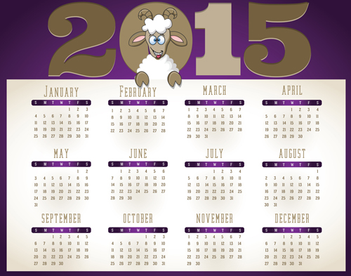 Creative calendar 2015 vector design set 04 creative calendar 2015   