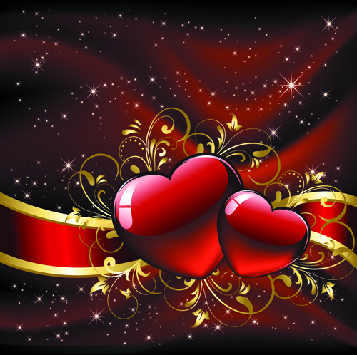 Set of luxurious Valentine Cards Vector 01 Valentine luxurious cards card   