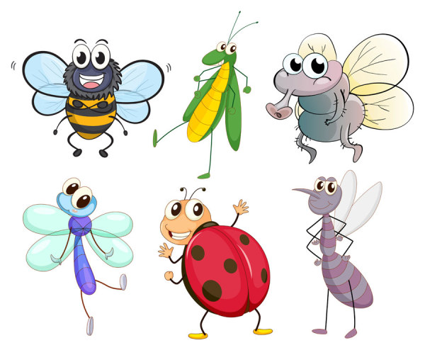 Funny Cartoon Insects vector set 08 insects insect funny cartoon   