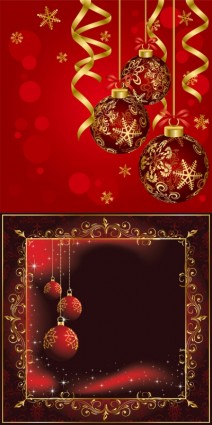 Vector set of christmas shiny background material 07 material Christmas ball christmas background   