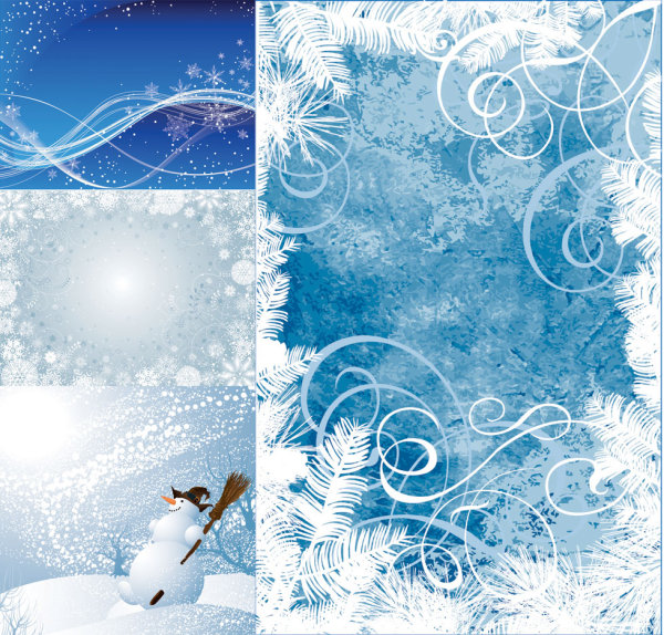 Winter background vector winter snow Matsuki Ba dynamic lines christmas   