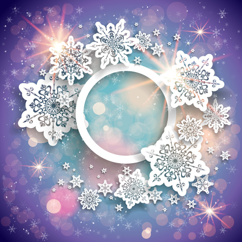 Beautiful snowflake with shiny background vector 04 snowflake beautiful background vector   