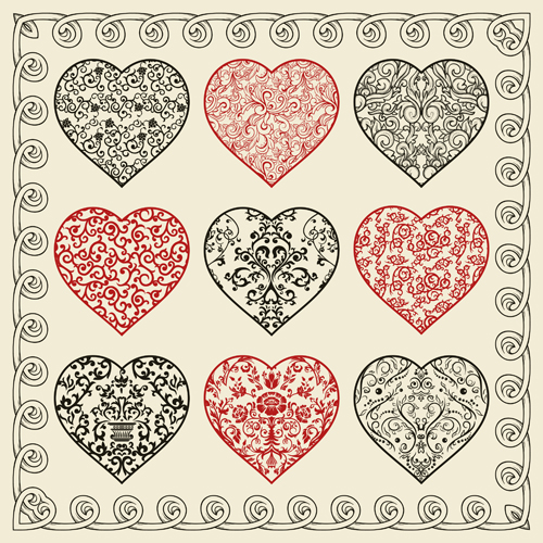 Drawing Heart Valentine day design elements vector Valentine day Valentine heart elements element drawing   